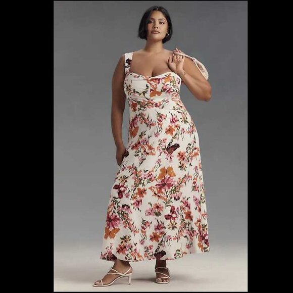 Anthropologie Dresses & Skirts - New XL Maeve x Anthropologie The Jocelyn sleeveless slip midi dress pink floral
